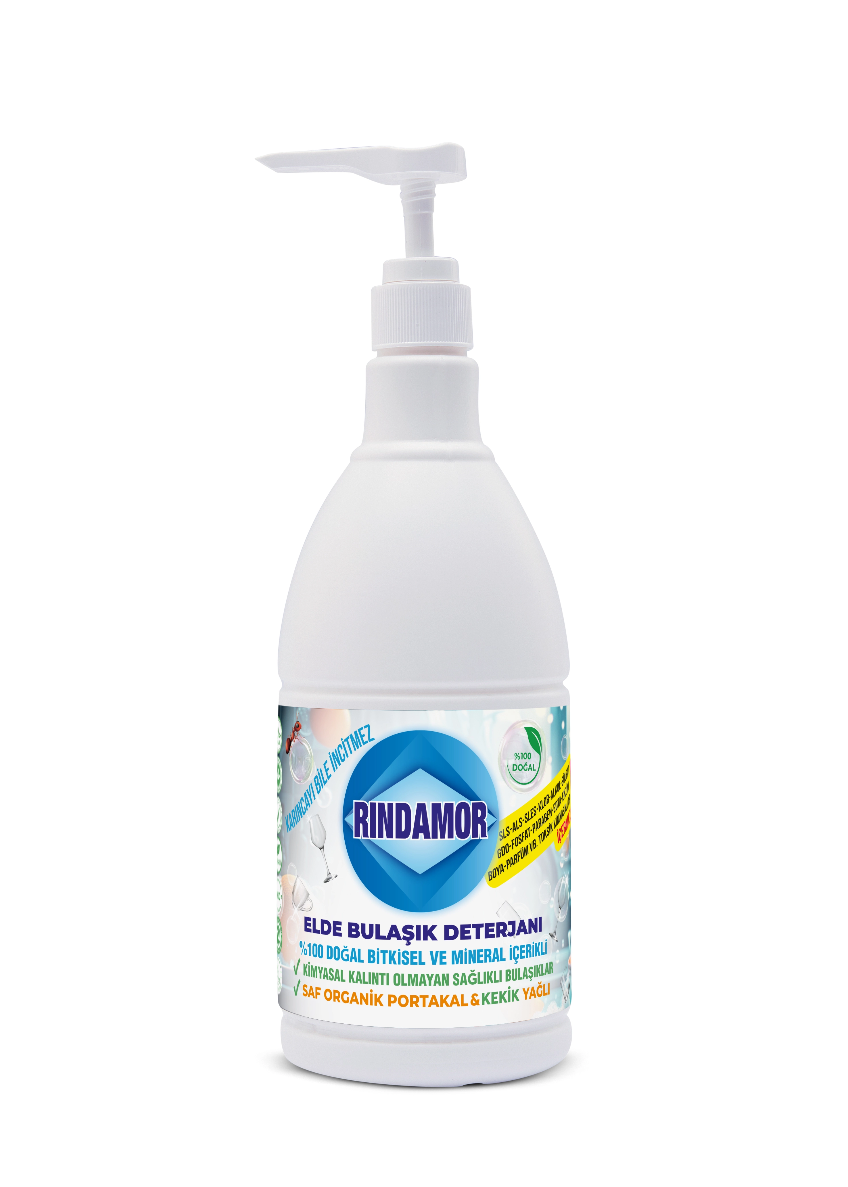 % 100 DOĞAL BİTKİSEL ELDE BULAŞIK DETERJANI-ORGANİK KEKİK&PORTAKAL YAĞLI