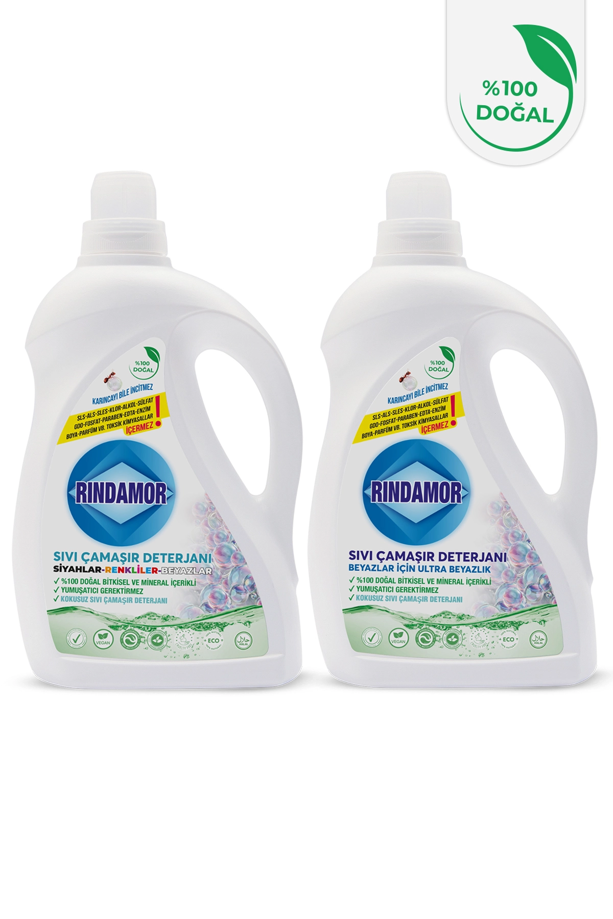 2Lİ KOKUSUZ SIVI ÇAMAŞIR DETERJANI-TÜM RENKLER VE SADECE BEYAZLAR-KENDİNDEN YUMUŞATICILI