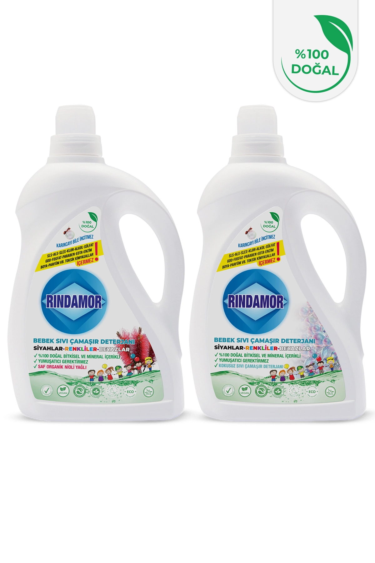 2’Lİ BEBEK SIVI ÇAMAŞIR DETERJANI-NİOLİ VE KOKUSUZ-KENDİNDEN YUMUŞATICILI