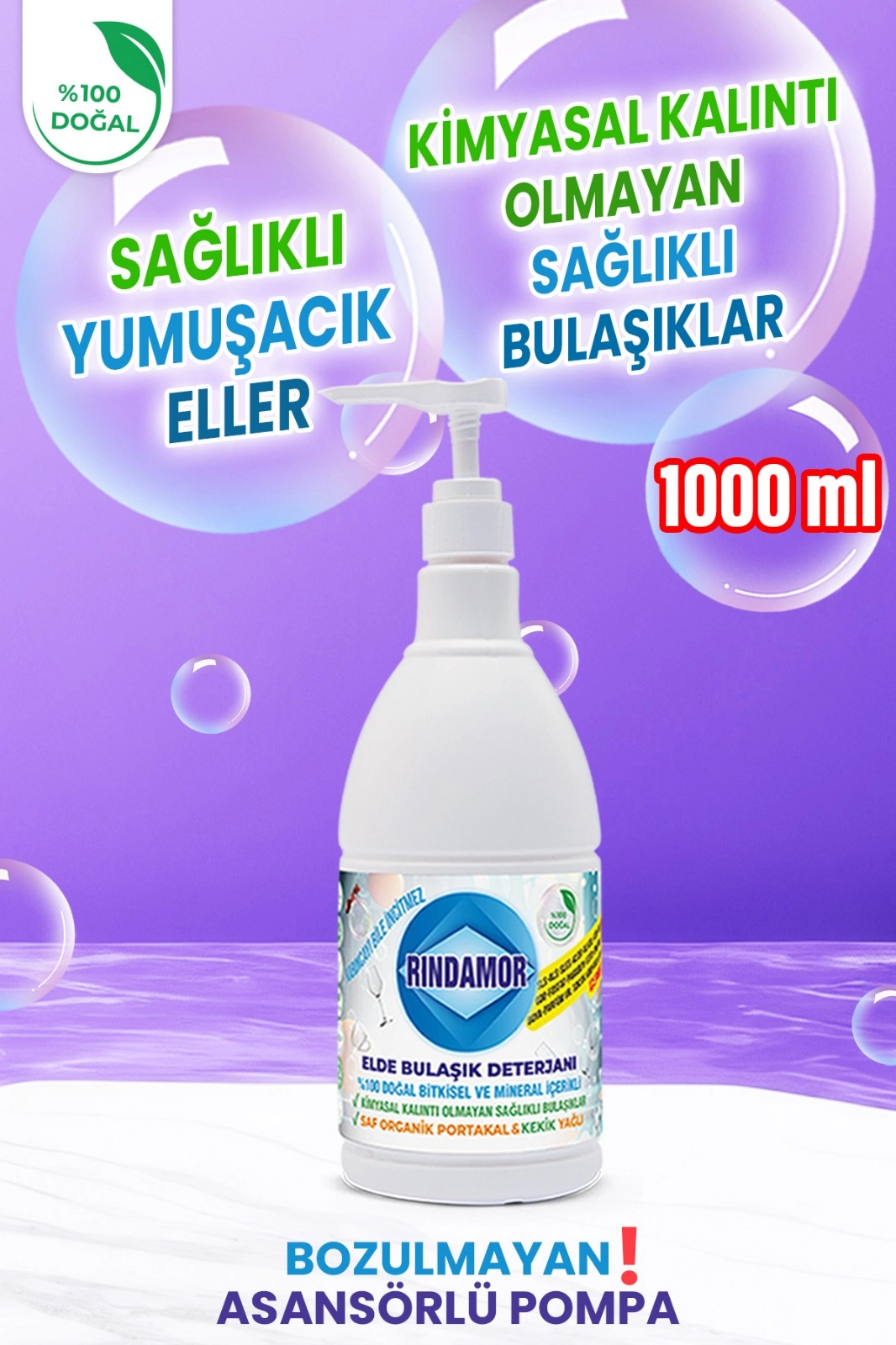  %100 DOĞAL BİTKİSEL ELDE BULAŞIK VE SIVI JEL MAKİNE BULAŞIK DETERJANI SETİ