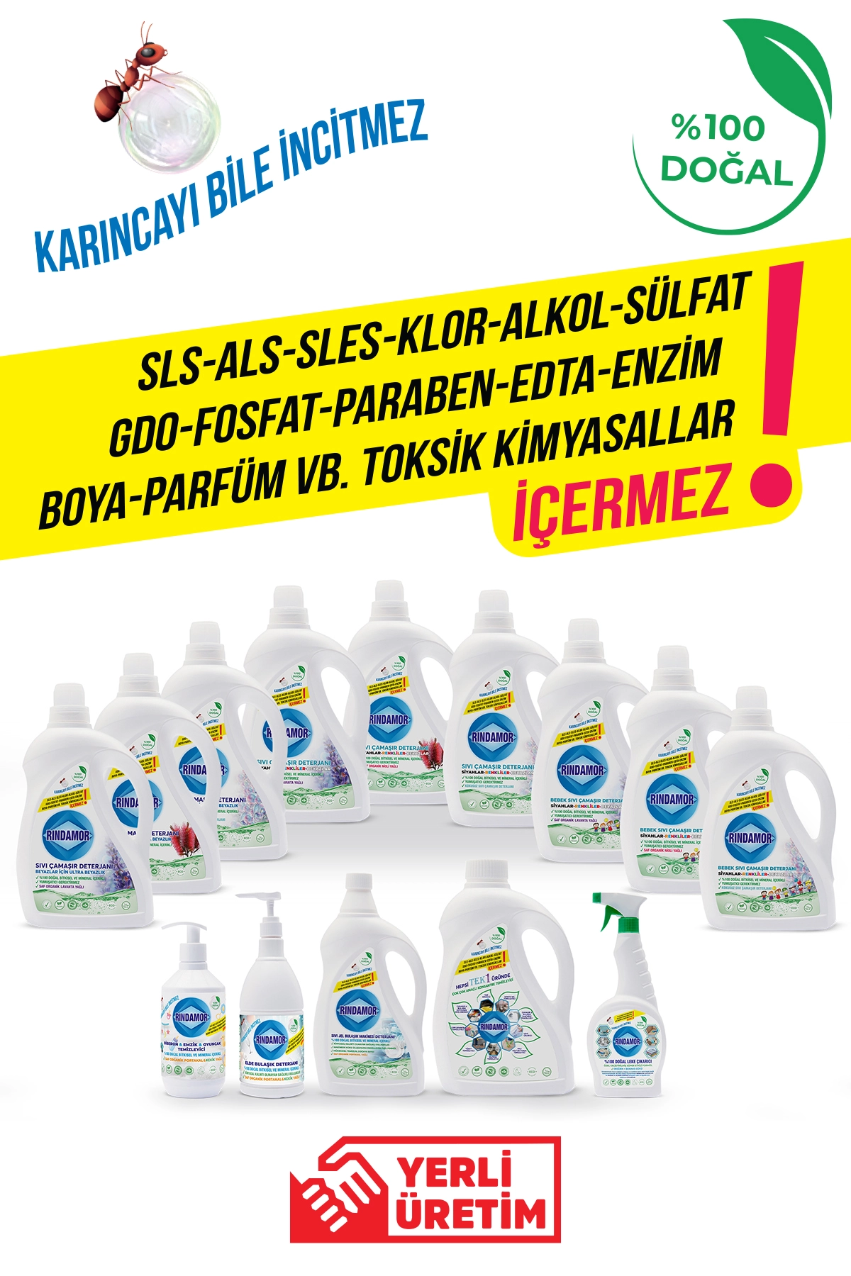 % 100 DOĞAL BİTKİSEL TÜM RENKLER SIVI ÇAMAŞIR DETERJANI ORGANİK LAVANTA YAĞLI-KENDİNDEN YUMUŞATICILI