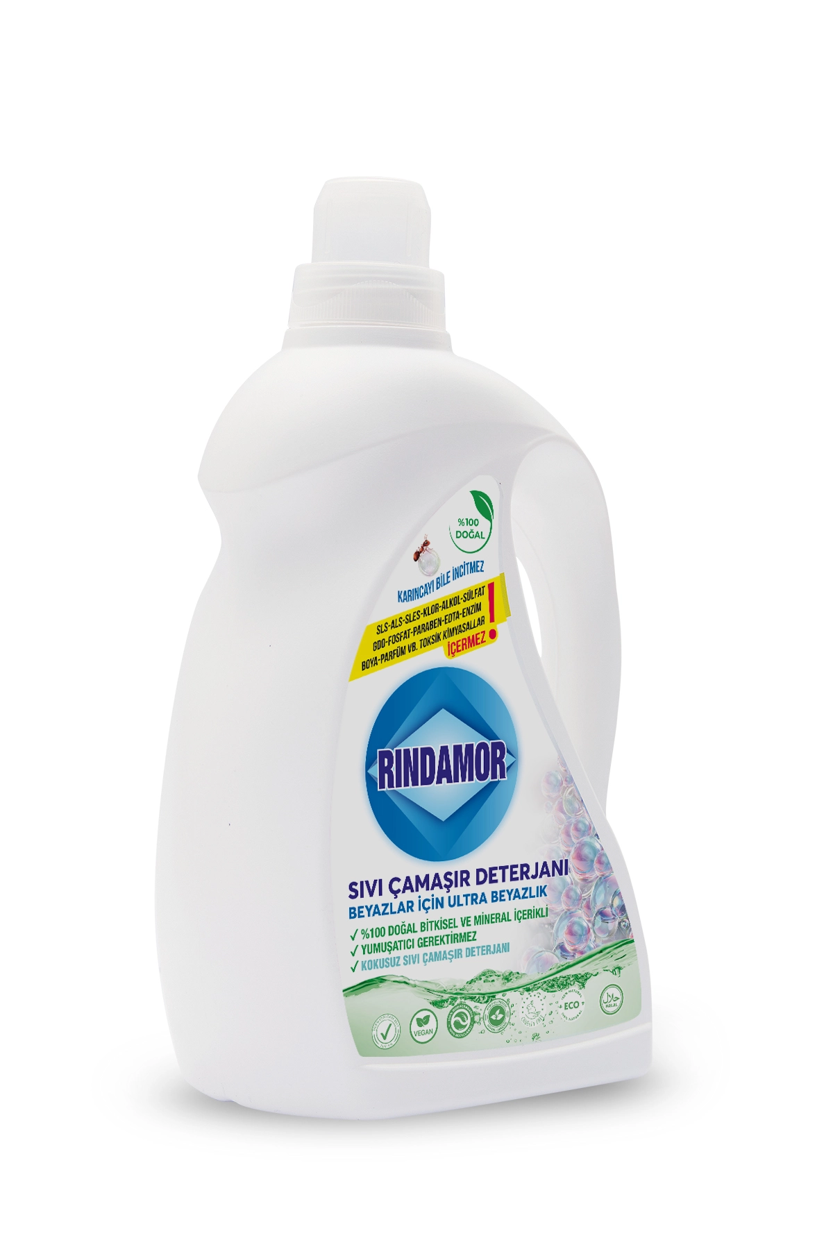 % 100 DOĞAL BİTKİSEL BEYAZLAR KOKUSUZ SIVI ÇAMAŞIR DETERJANI -KENDİNDEN YUMUŞATICILI