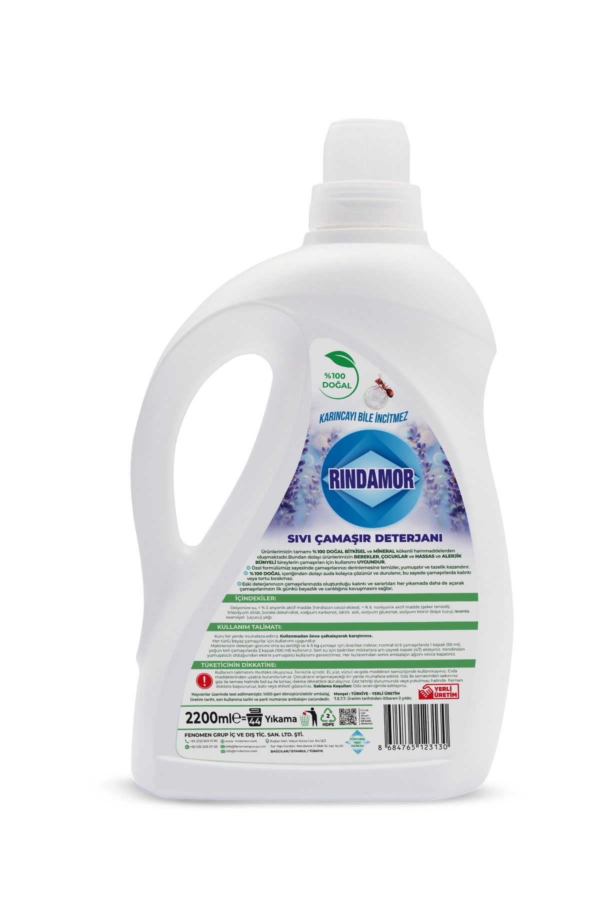 % 100 DOĞAL BİTKİSEL BEYAZLAR SIVI ÇAMAŞIR DETERJANI ORGANİK LAVANTA YAĞLI -KENDİNDEN YUMUŞATICILI