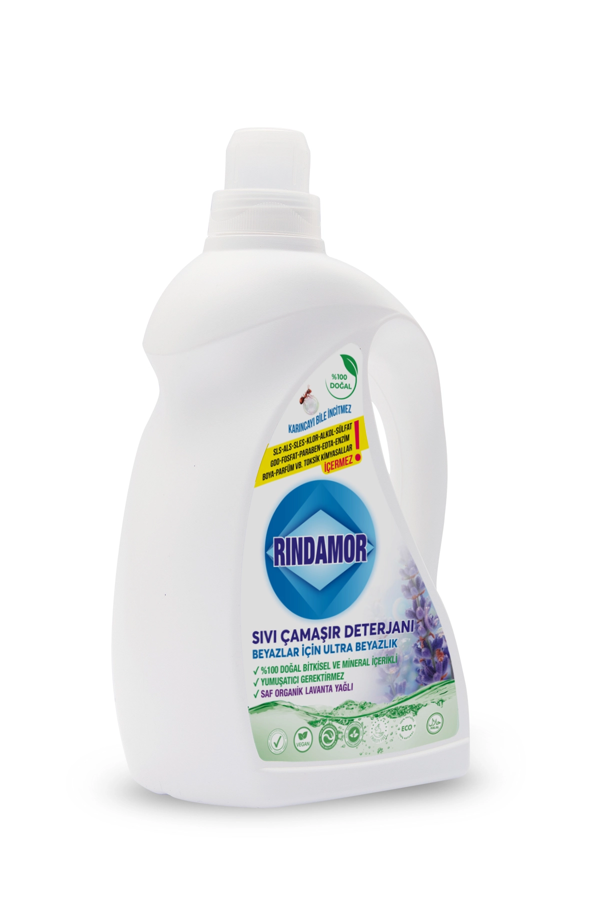 % 100 DOĞAL BİTKİSEL BEYAZLAR SIVI ÇAMAŞIR DETERJANI ORGANİK LAVANTA YAĞLI -KENDİNDEN YUMUŞATICILI