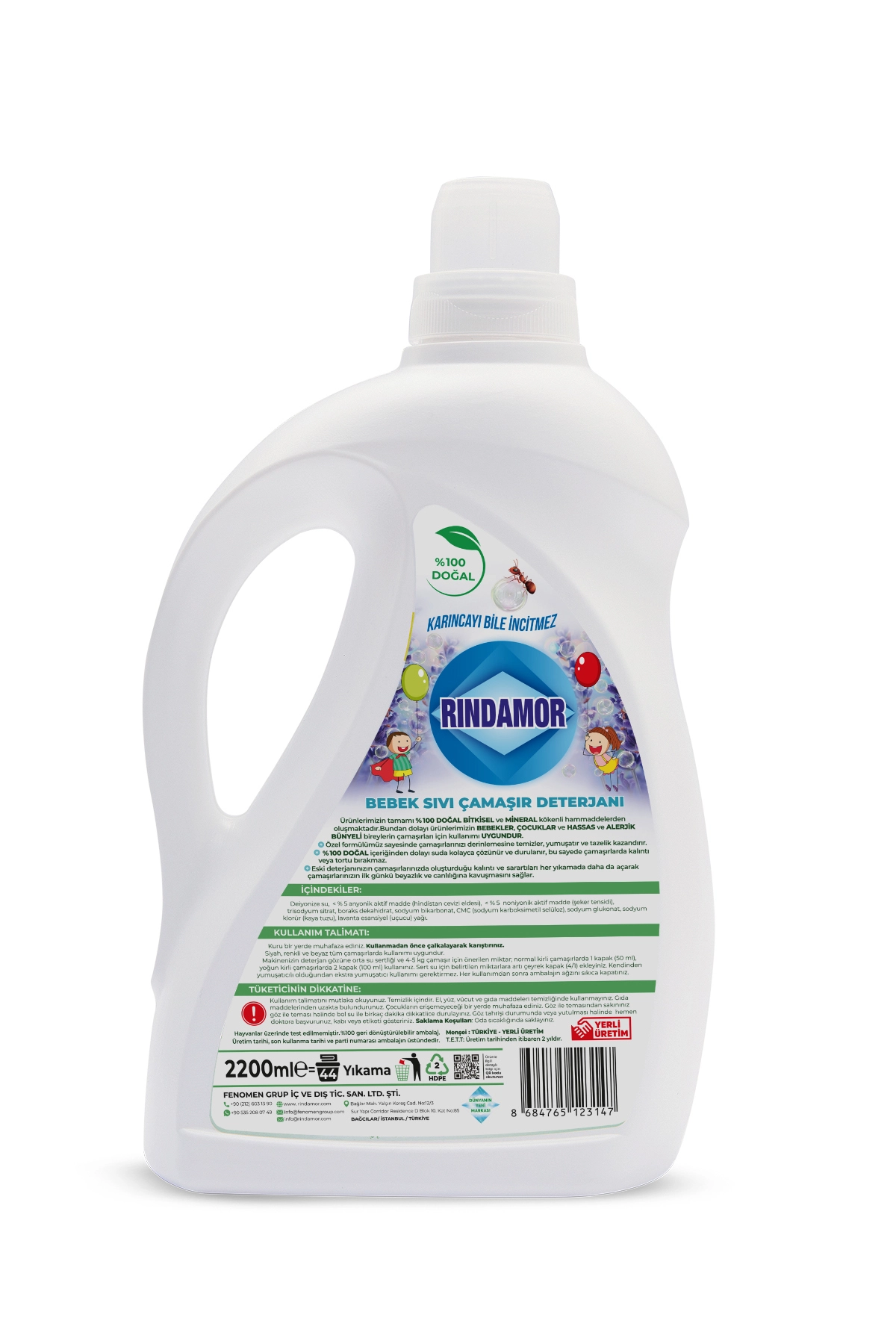 % 100 DOĞAL BİTKİSEL BEBEK SIVI ÇAMAŞIR DETERJANI ORGANİK LAVANTA YAĞLI-KENDİNDEN YUMUŞATICILI