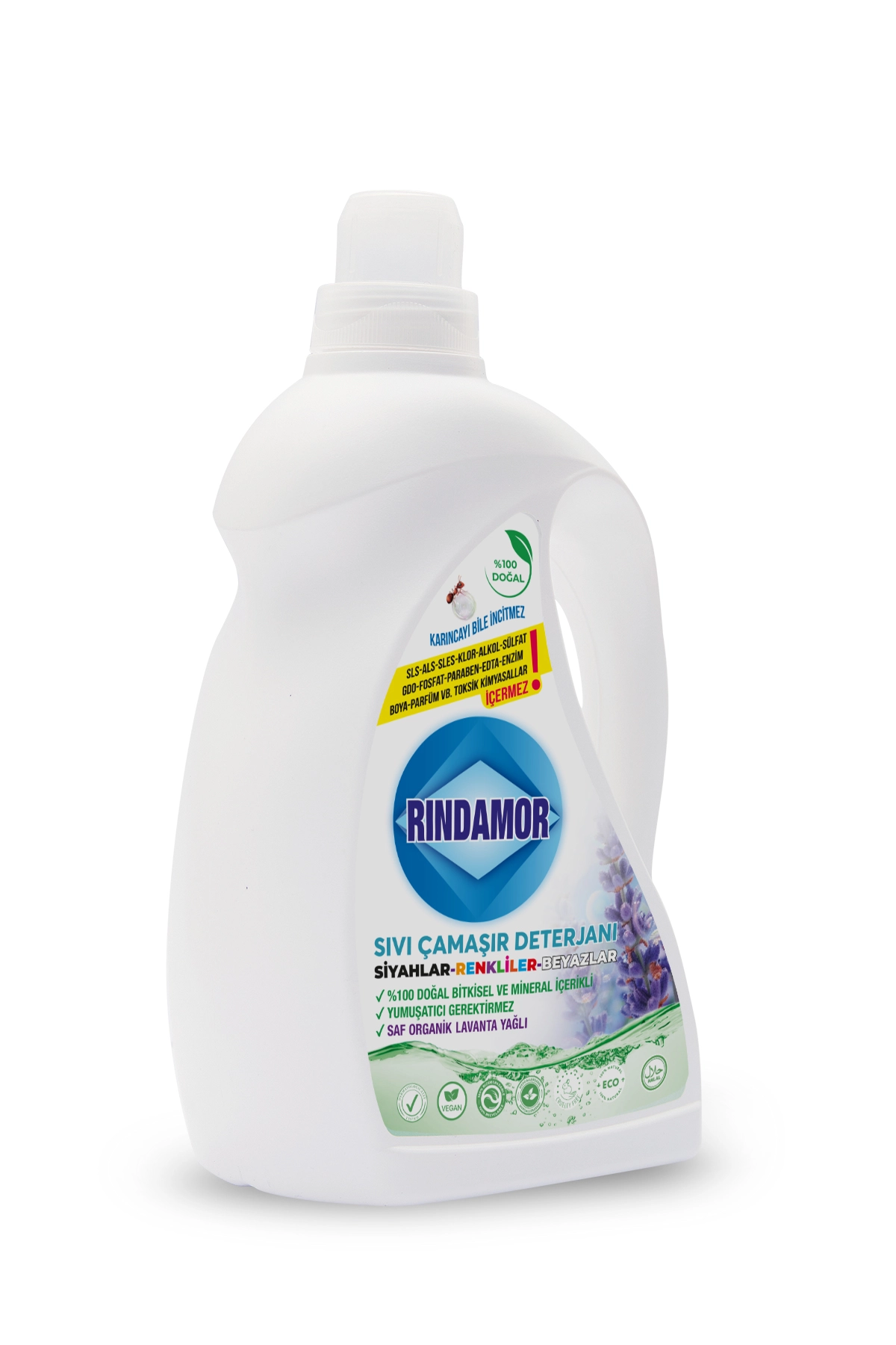 % 100 DOĞAL BİTKİSEL TÜM RENKLER SIVI ÇAMAŞIR DETERJANI ORGANİK LAVANTA YAĞLI-KENDİNDEN YUMUŞATICILI