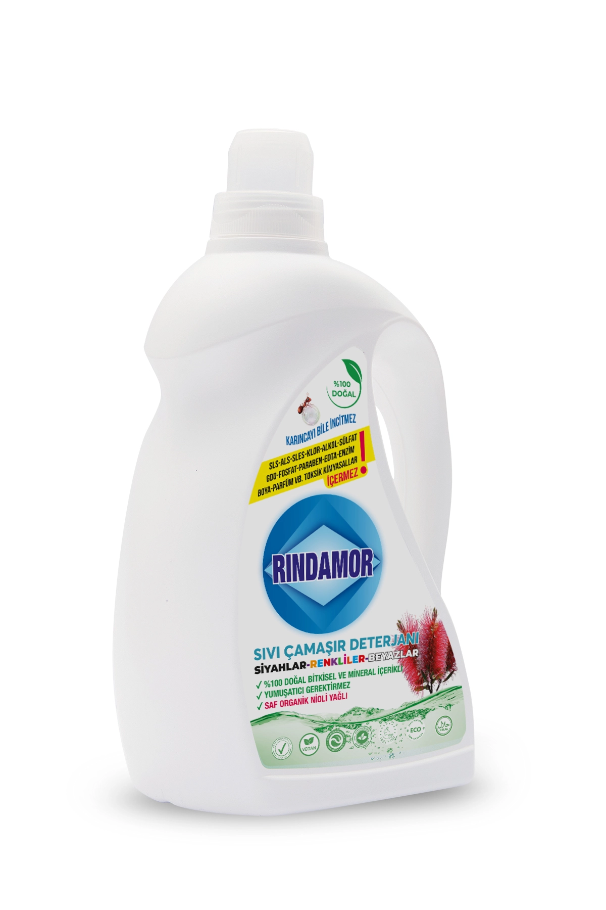 % 100 DOĞAL BİTKİSEL TÜM RENKLER SIVI ÇAMAŞIR DETERJANI ORGANİK NİOLİ YAĞLI-KENDİNDEN YUMUŞATICILI