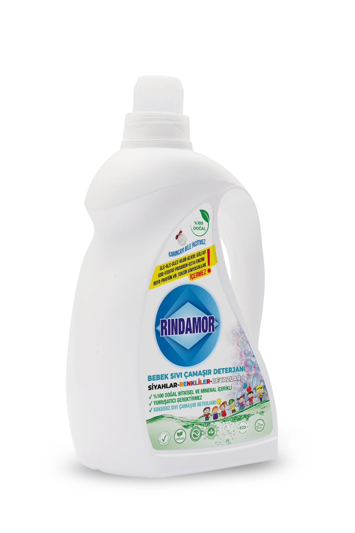 % 100 DOĞAL BİTKİSEL KOKUSUZ BEBEK SIVI ÇAMAŞIR DETERJANI-KENDİNDEN YUMUŞATICILI