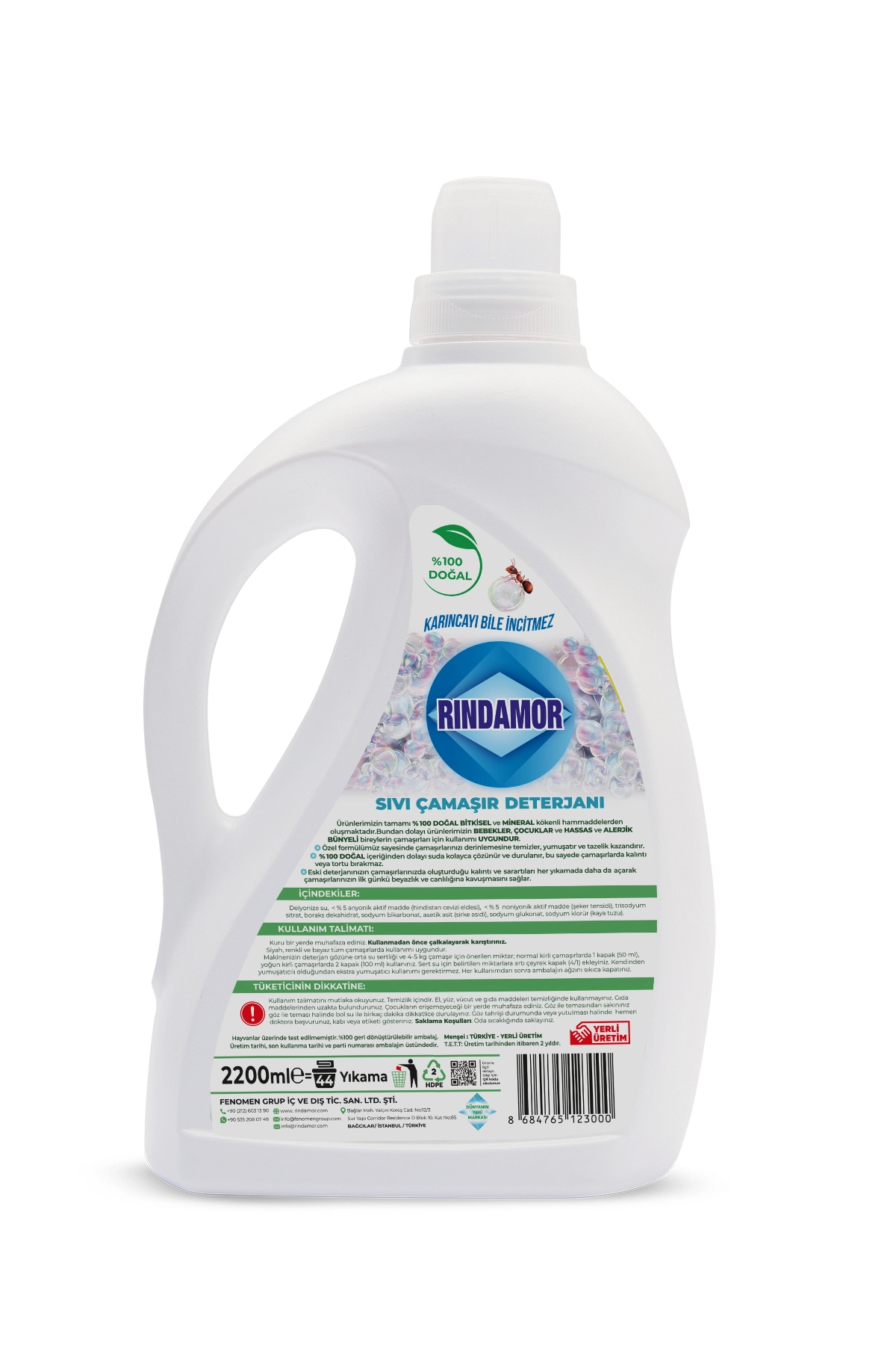 % 100 DOĞAL BİTKİSEL TÜM RENKLER KOKUSUZ SIVI ÇAMAŞIR DETERJANI-KENDİNDEN YUMUŞATICILI